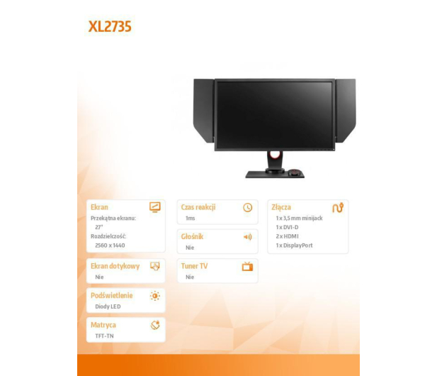 BenQ ZOWIE XL2735 czarny - 324526 - zdjęcie 12